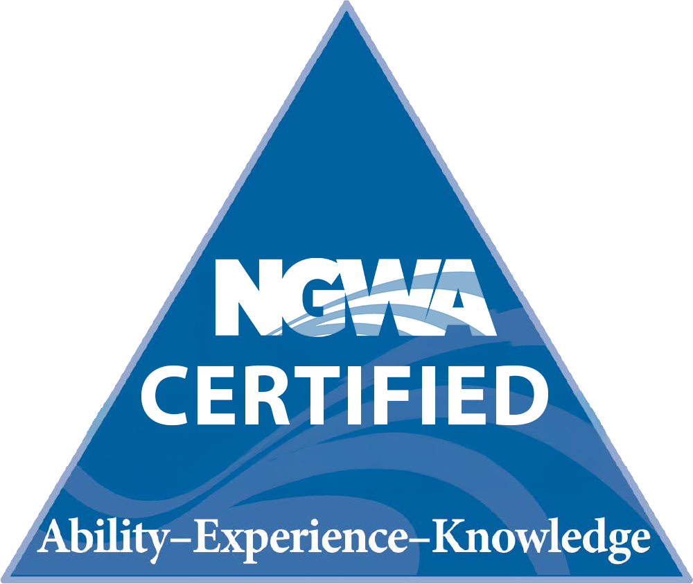 NGWA water testing certified badge.